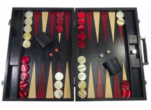 Hector Saxe Leather Poker Set - Red